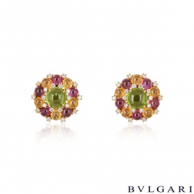 Bvlgari Rose Gold Diamond and Multi-Gemstone Earrings Bvlgari Rose Gold Diamond and Multi-Gemstone Earrings